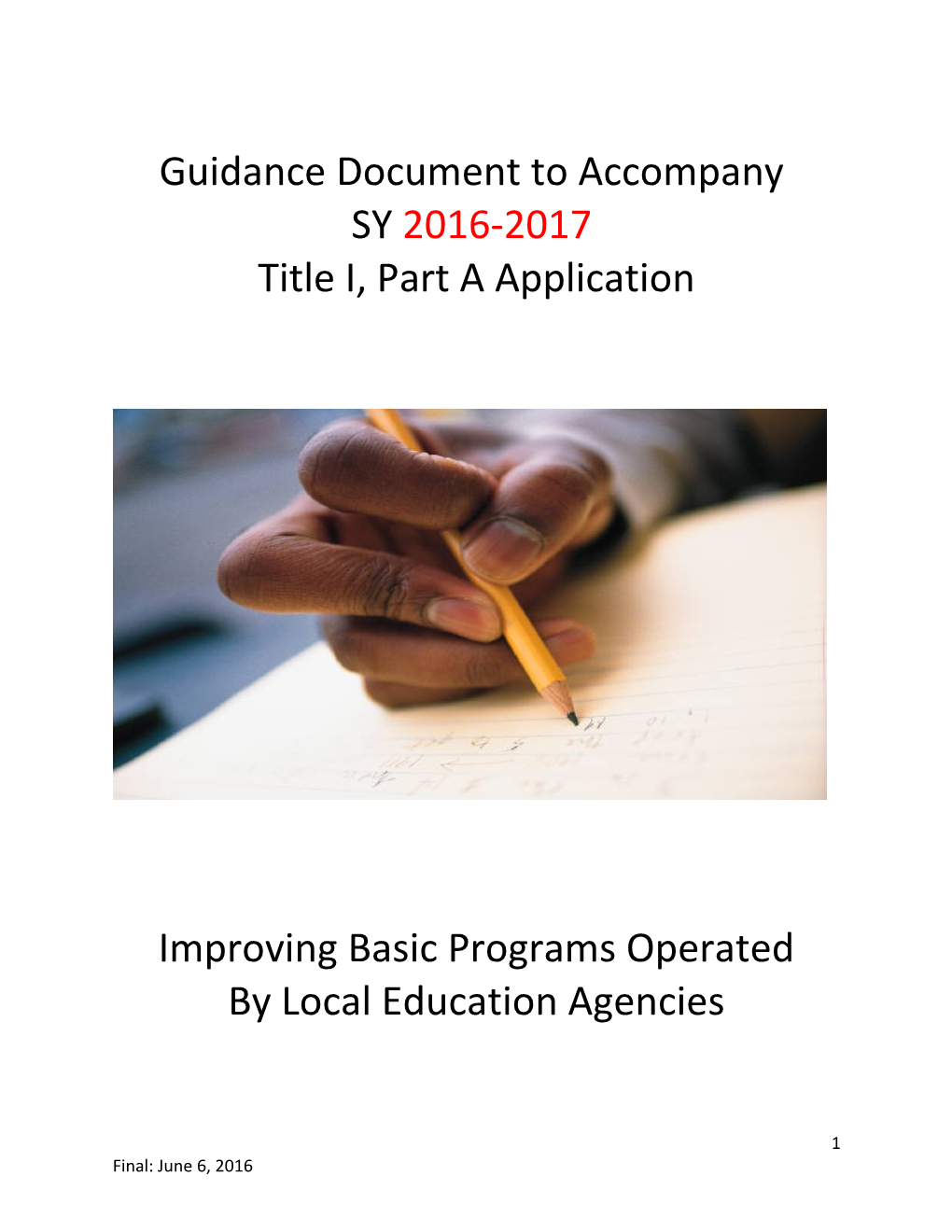 Guidance Document to Accompany