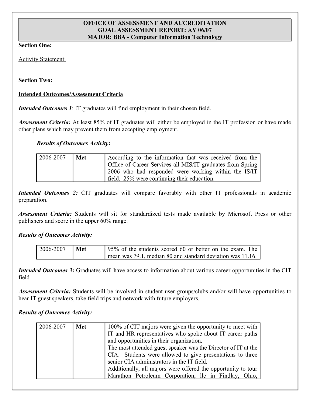 Goal Assessment Report s3