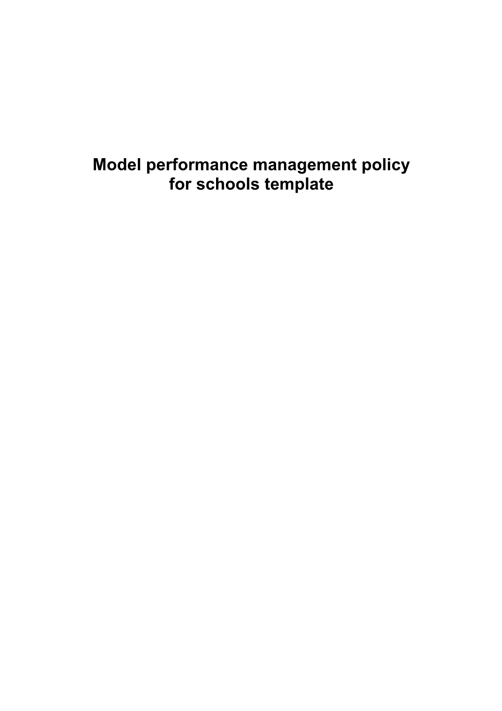 Model PM Policy