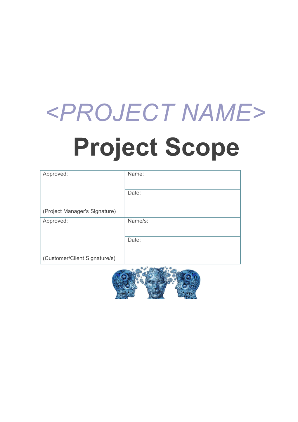 Project Name&gt; Scope Document