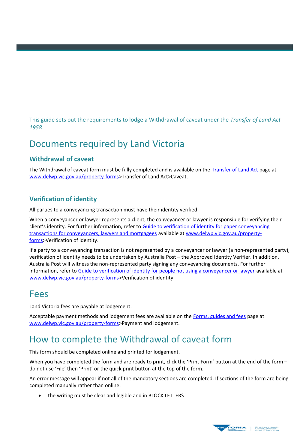 Documents Required by Land Victoria