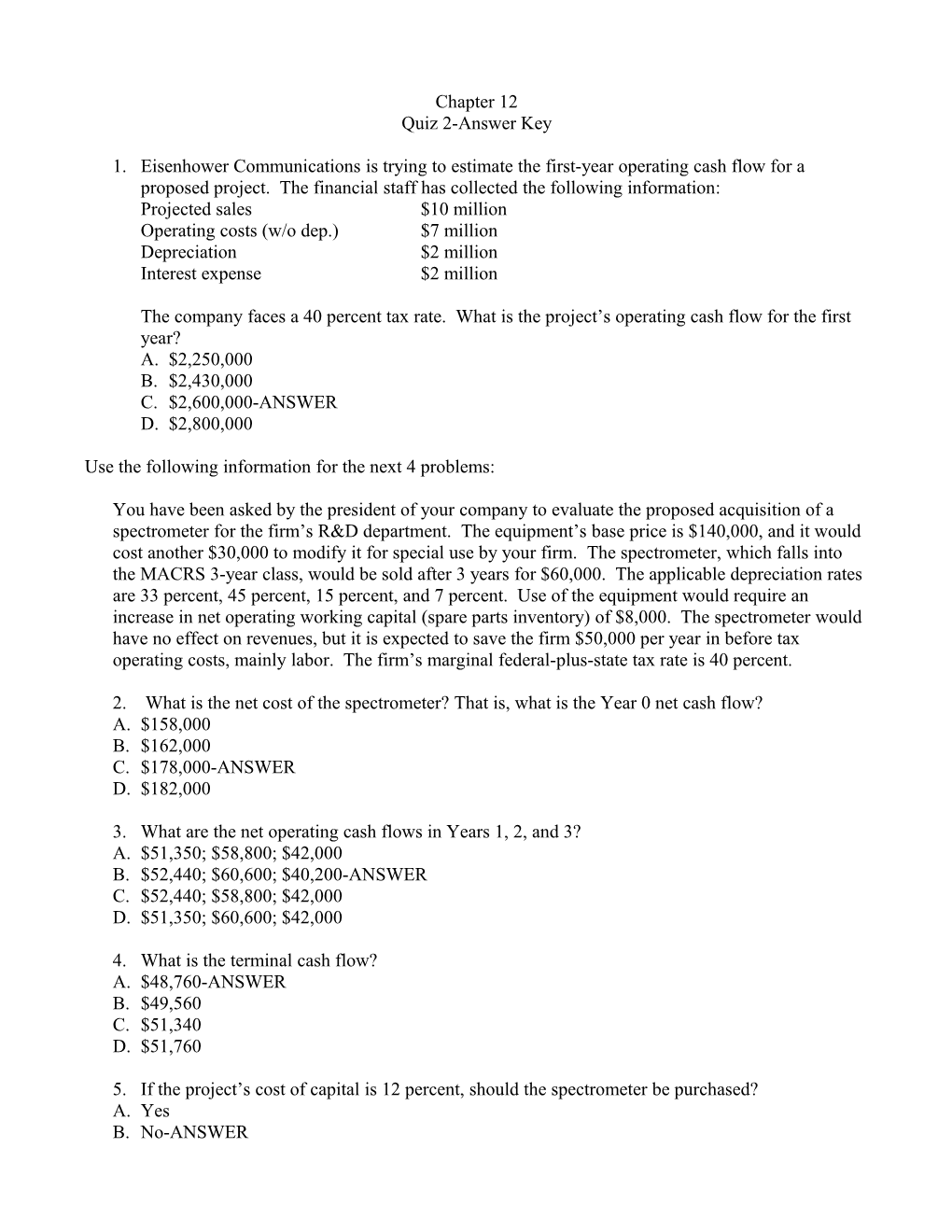 Quiz 2-Answer Key