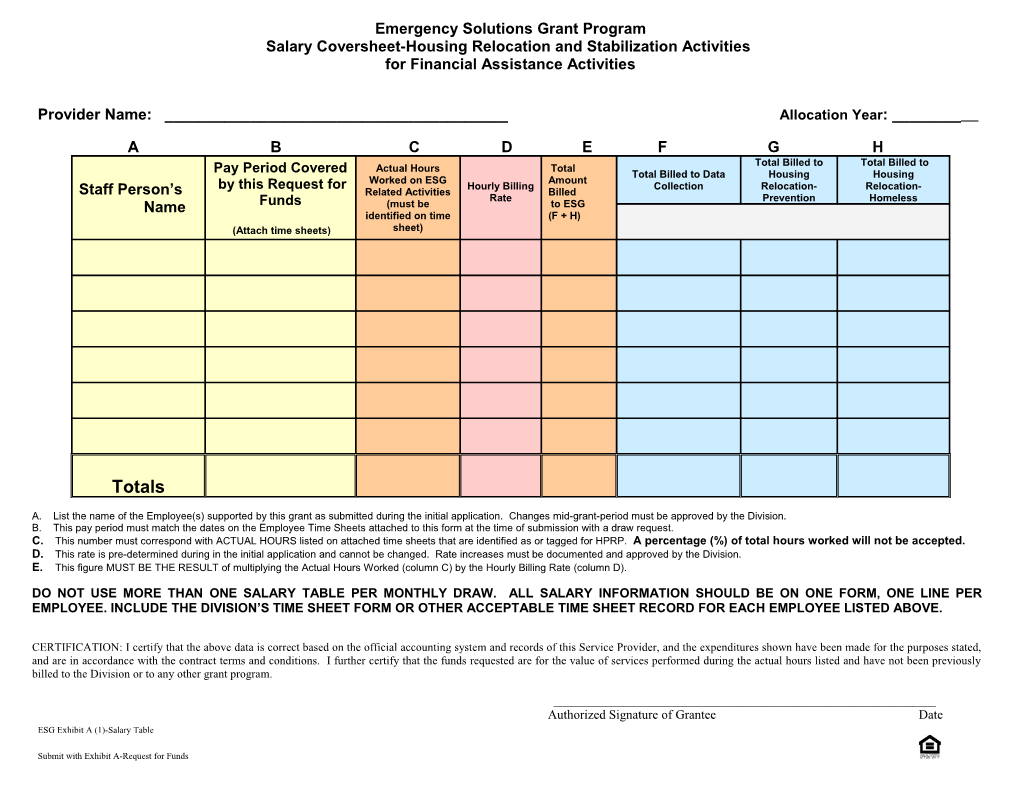 Emergency Shelter Grant Program