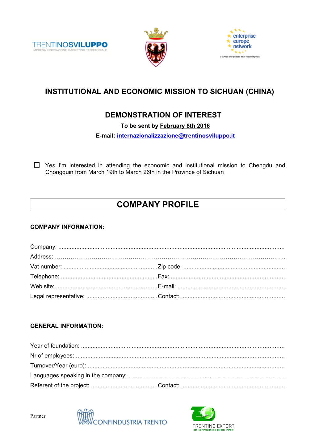 Institutional and Economic Mission to Sichuan (China)