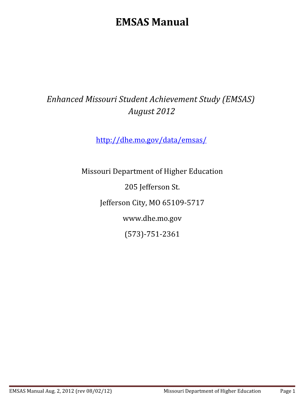 Missouri Department of Higher Education s1