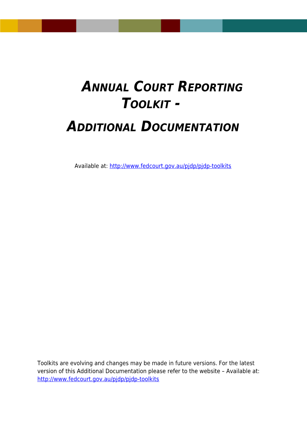 Annual Court Reporting Toolkit Annex 8