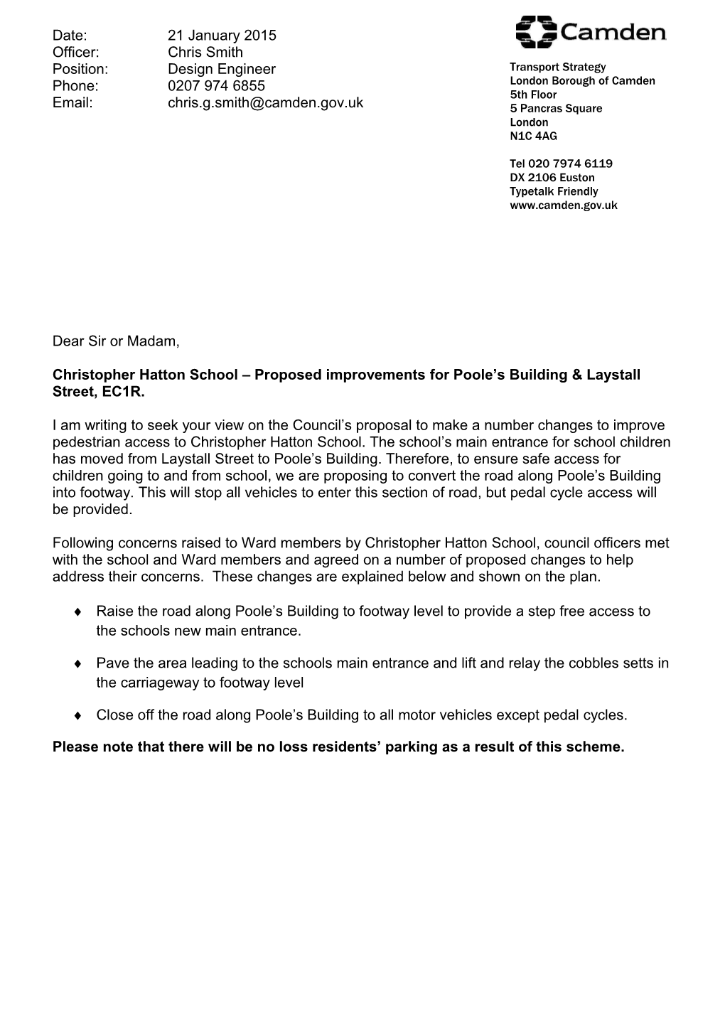 Christopher Hatton School Proposed Improvements for Poole S Building & Laystall Street, EC1R