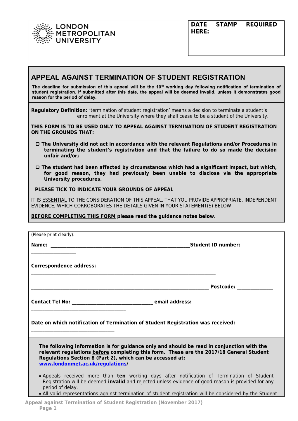 For Results Published After 9 March 2006 the Deadline for Appeal Is 10 Working Days After