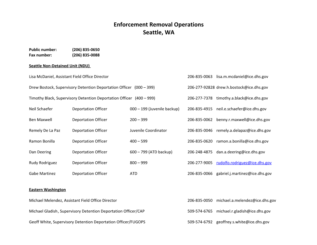 Enforcement Removal Operations