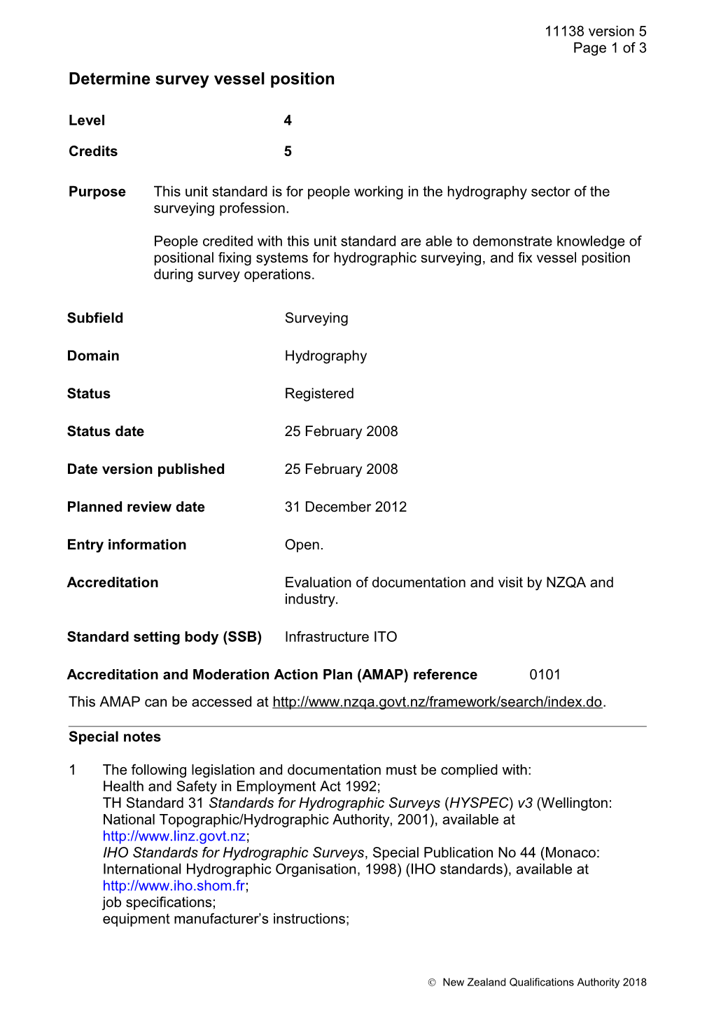 11138 Determine Survey Vessel Position