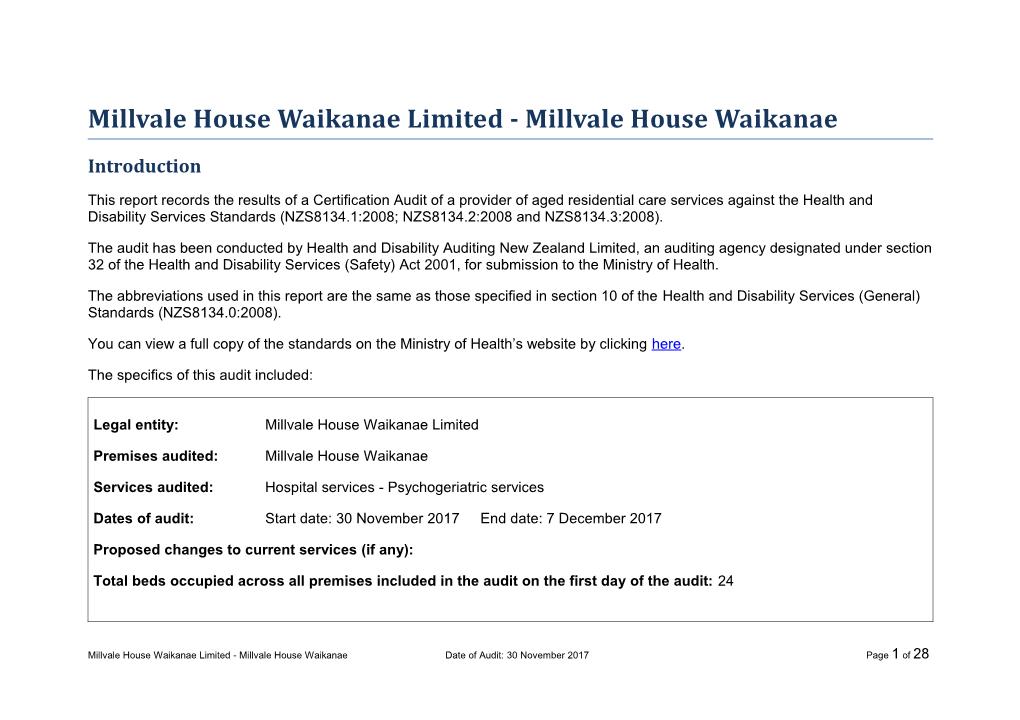 Millvale House Waikanae Limited - Millvale House Waikanae