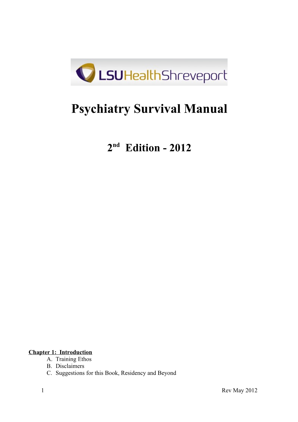 Psychiatry Survival Manual
