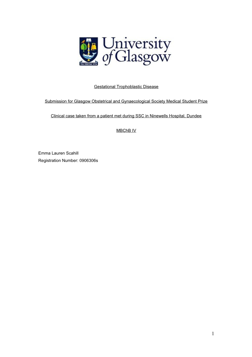 Submission for Glasgow Obstetrical and Gynaecological Society Medical Student Prize