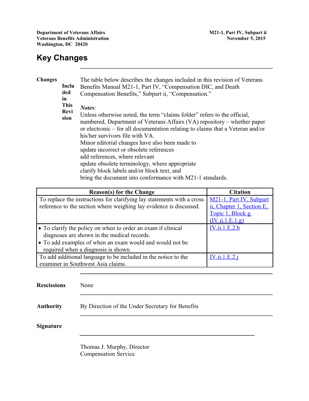 Department of Veterans Affairs M21-1, Part IV, Subpart Ii