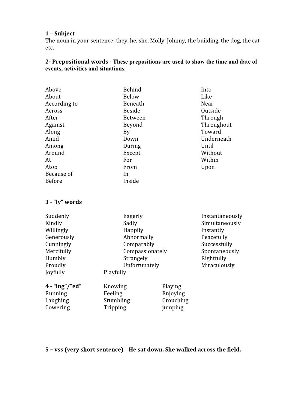 The Noun in Your Sentence: They, He, She, Molly, Johnny, the Building, the Dog, the Cat Etc