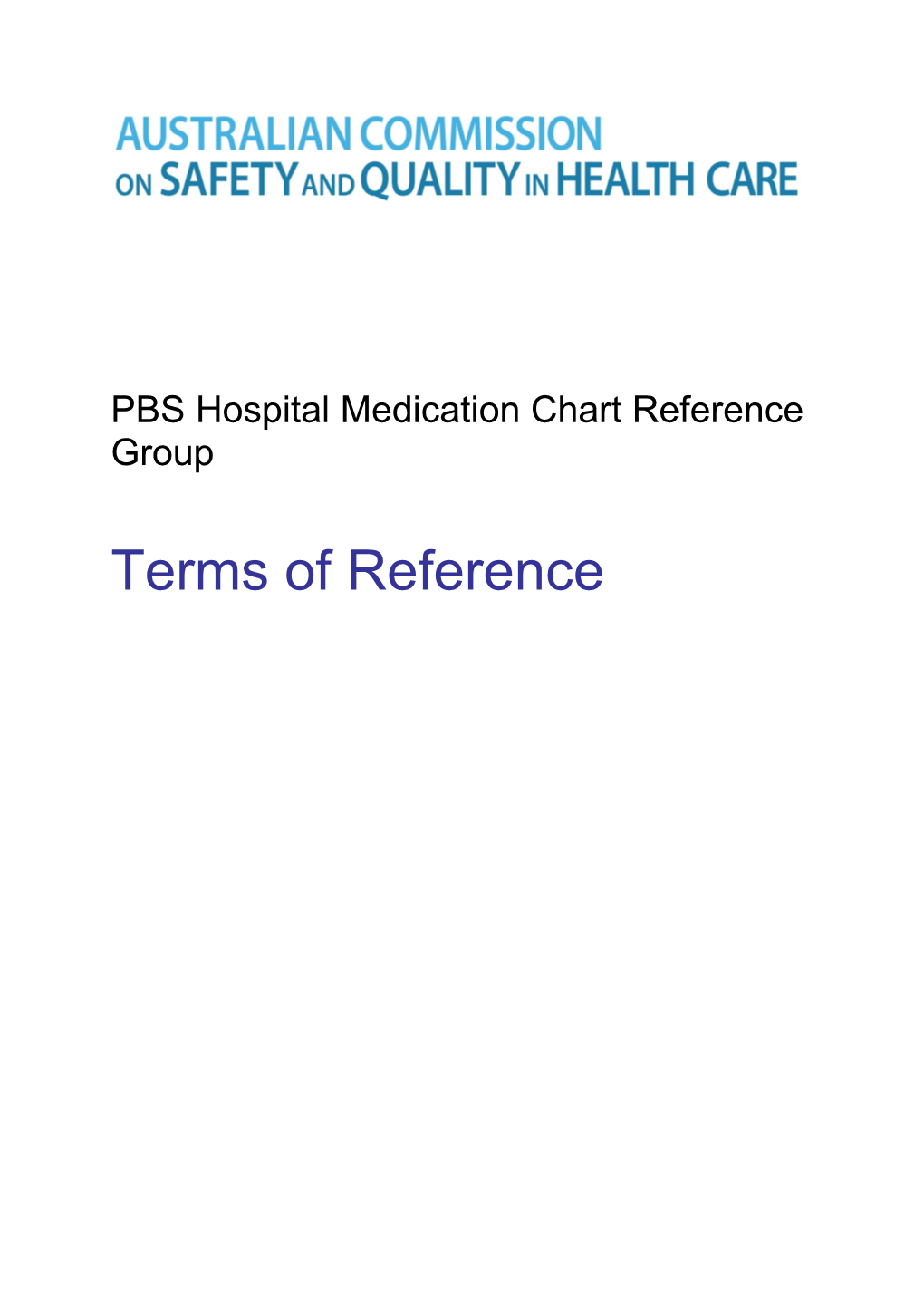 PBS Hospital Medication Chart Reference Group