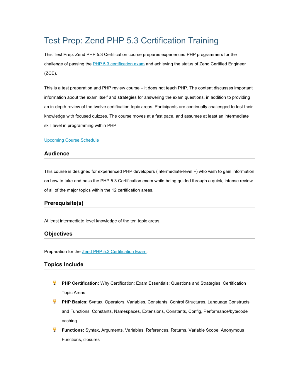 Test Prep: Zend PHP 5
