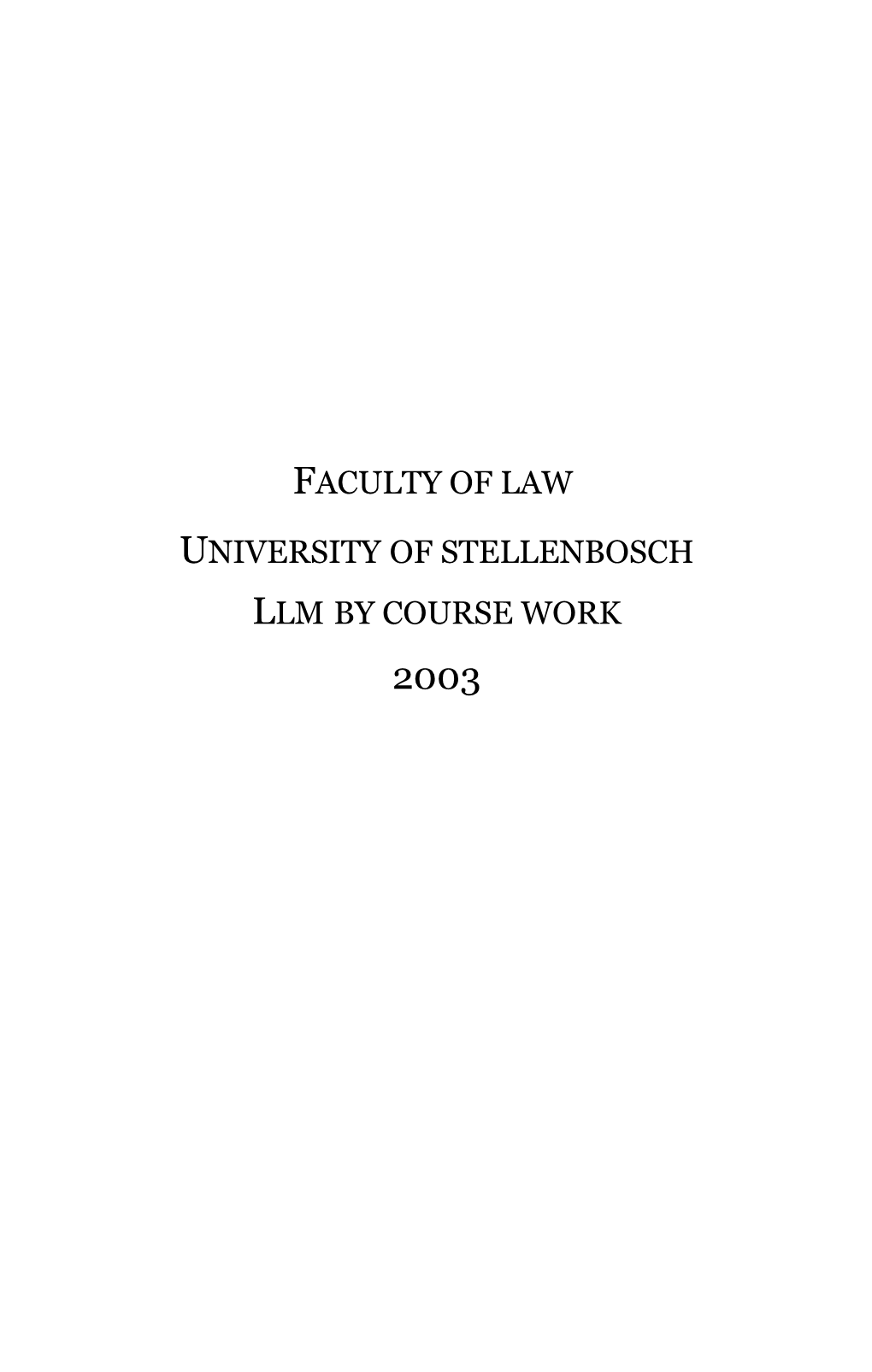 University of Stellenbosch