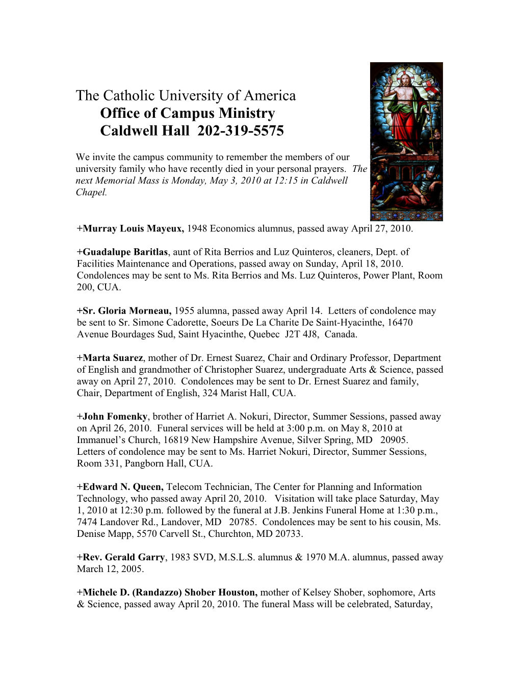 The Catholic University of America s12
