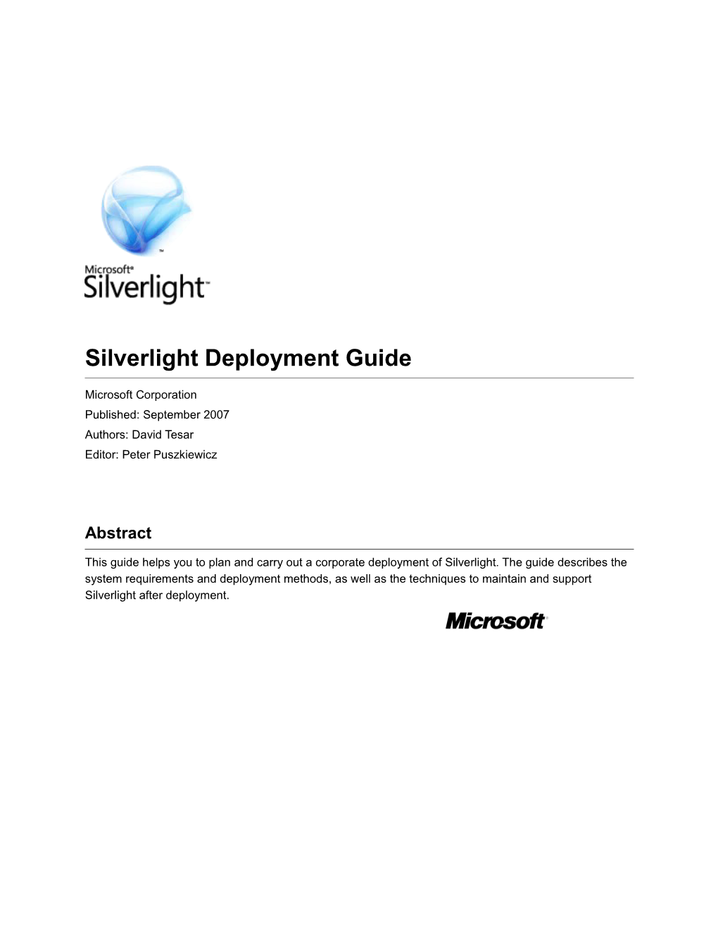 Silverlight Deployment Guide