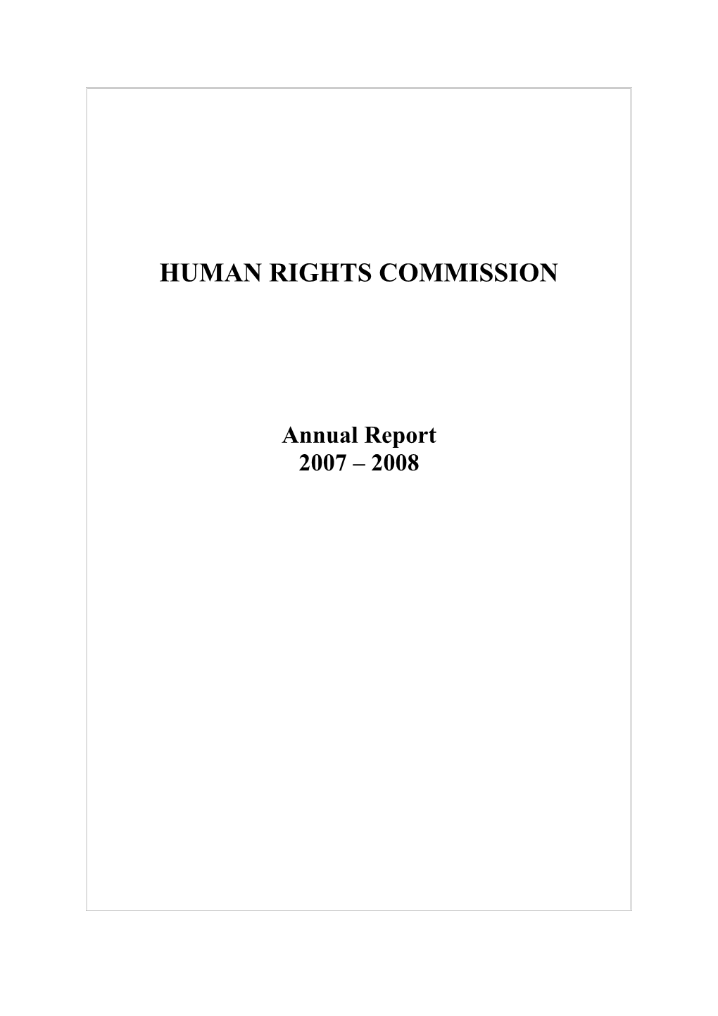 Second Annual Report of the Human Rights Commission