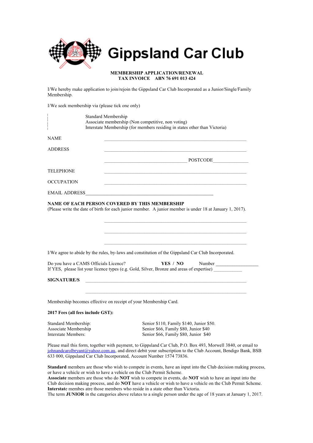 Membership Application/Renewal