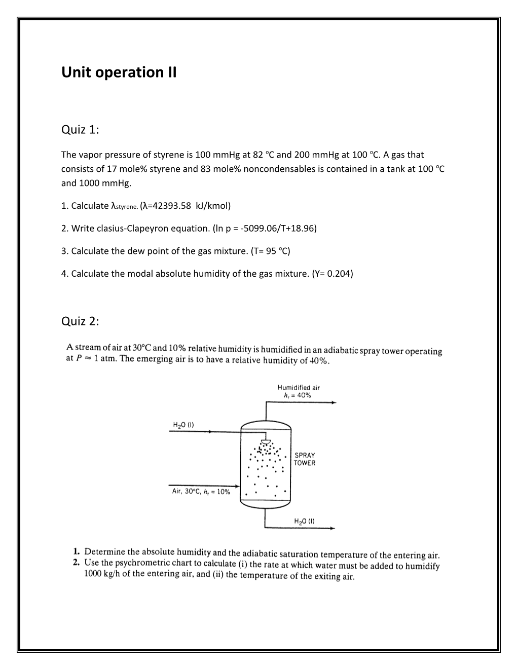 Unit Operation II