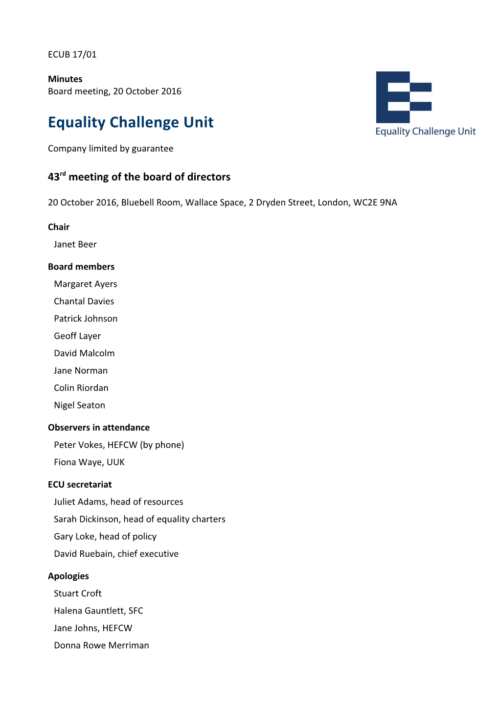 Equality Challenge Unit s1