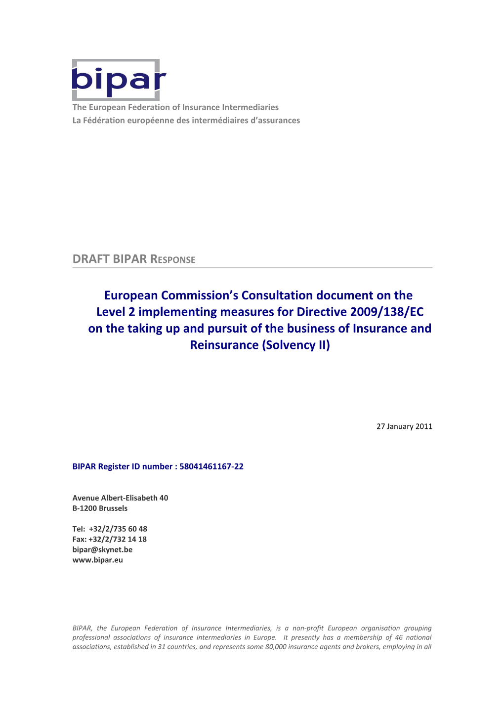 European Commission S Consultation Document on The