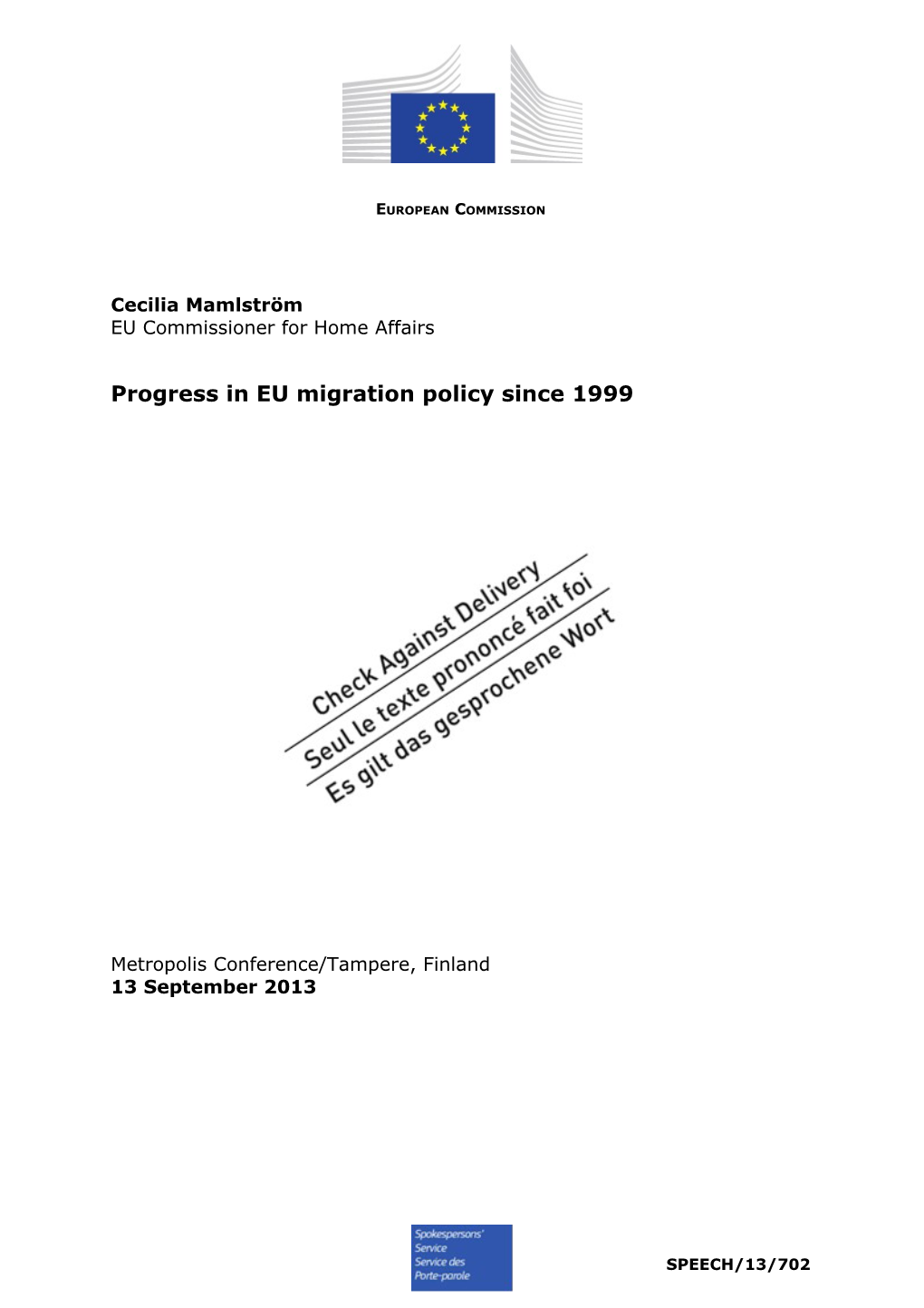 Progress in EU Migration Policy Since 1999