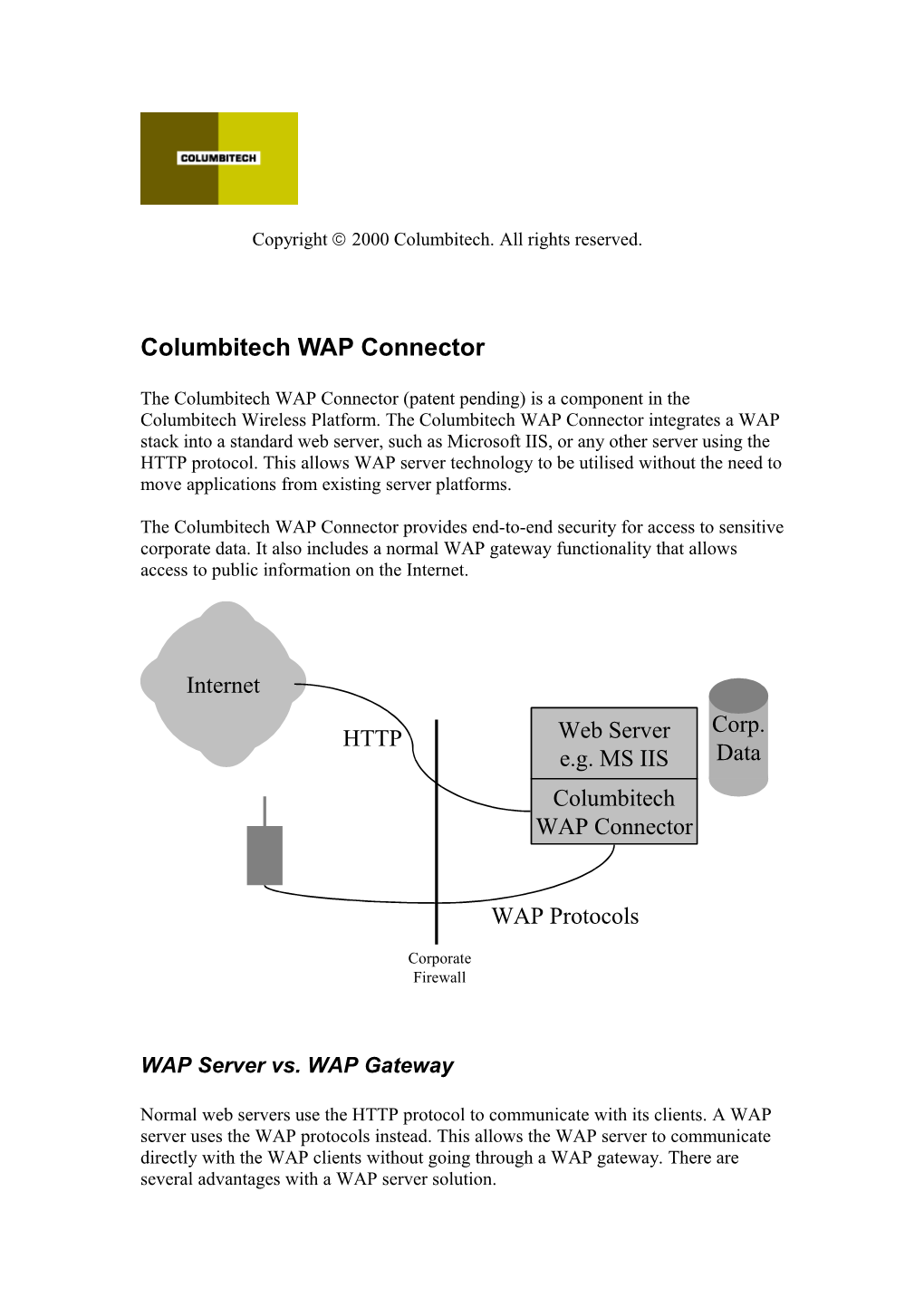 Columbitech WAP Connector White Paper