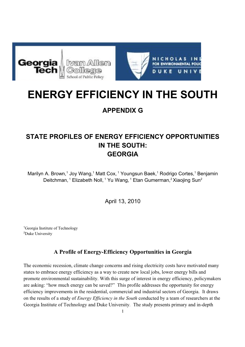 Energy Efficiency in the South s1