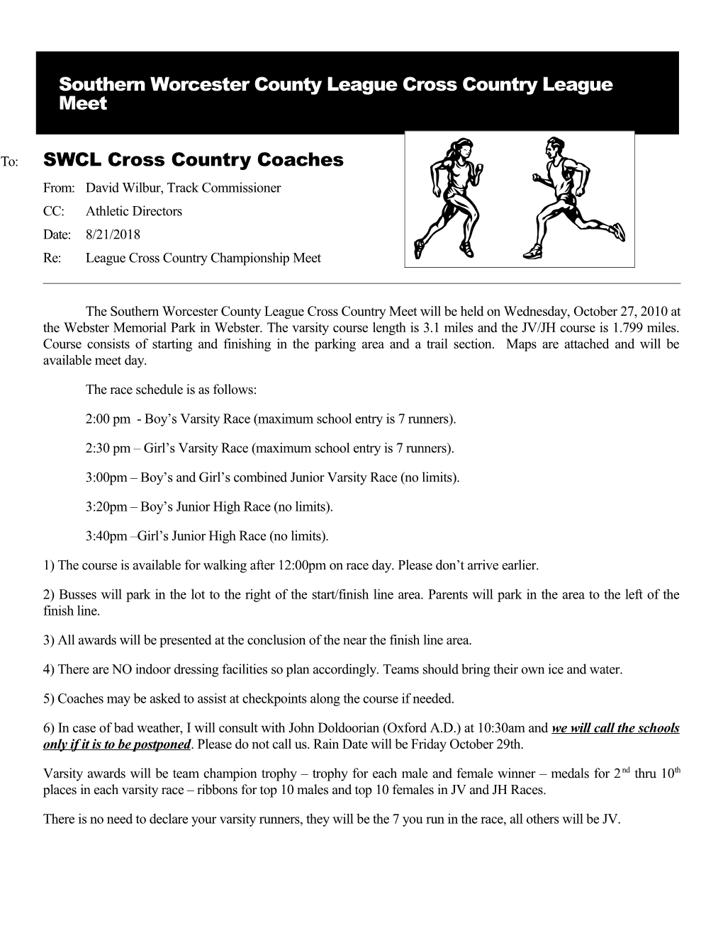 Southern Worcester County League Cross Country League Meet