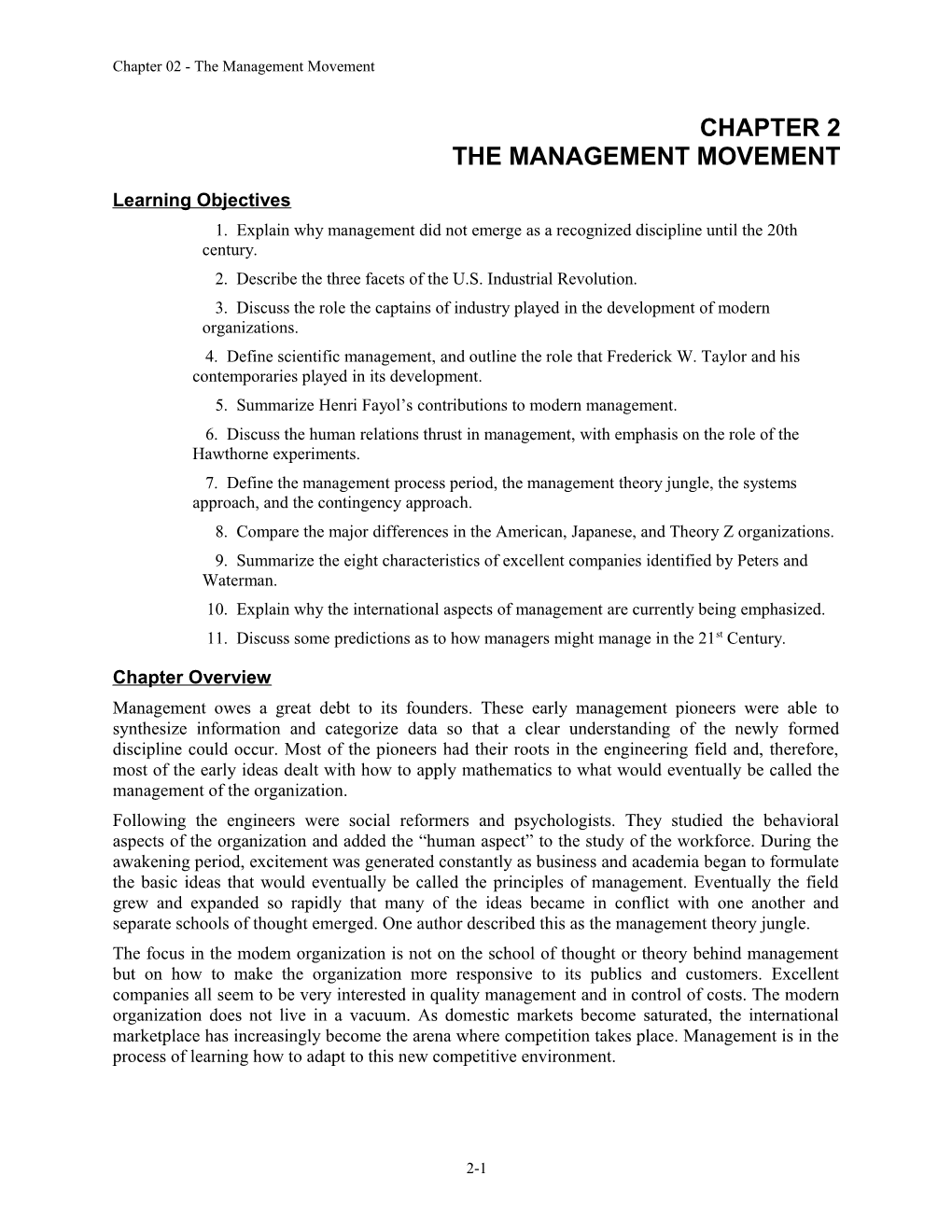 Chapter 02 - the Management Movement