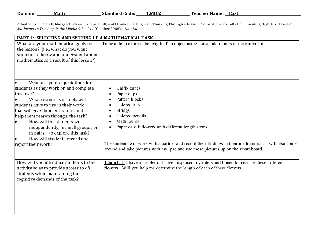 Thinking Through a Lesson Protocol (TTLP) Template s14
