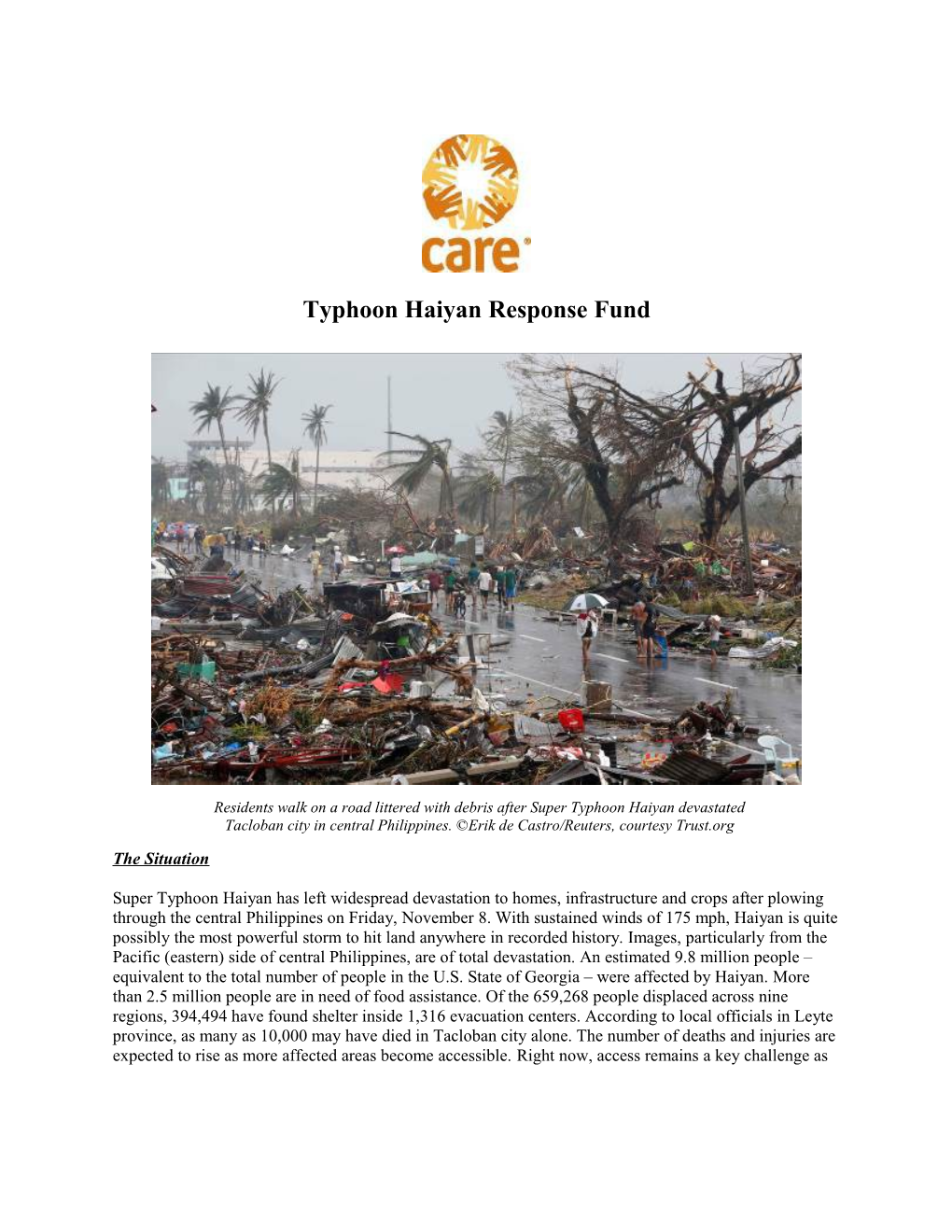 Typhoon Haiyanresponse Fund