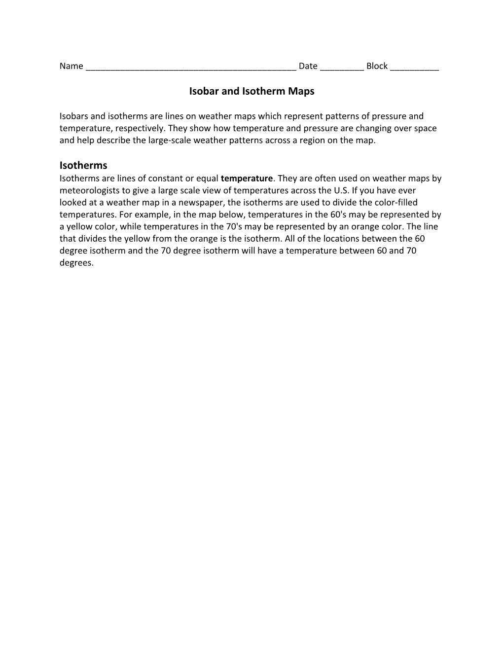 Isobar and Isotherm Maps