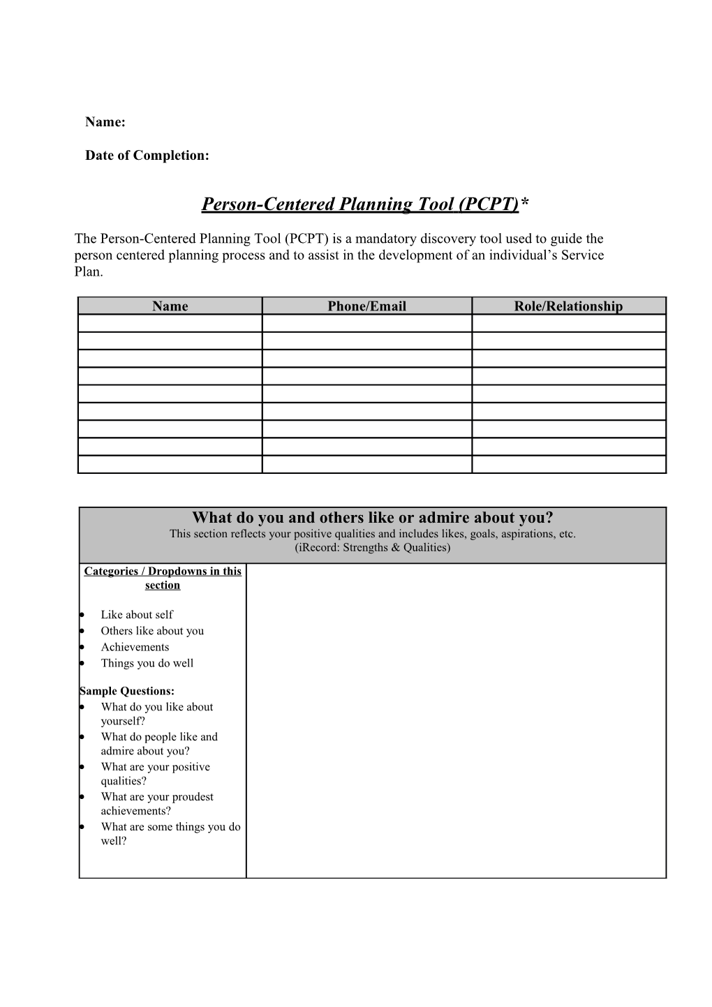 Person-Centered Planning Tool (PCPT)* s1