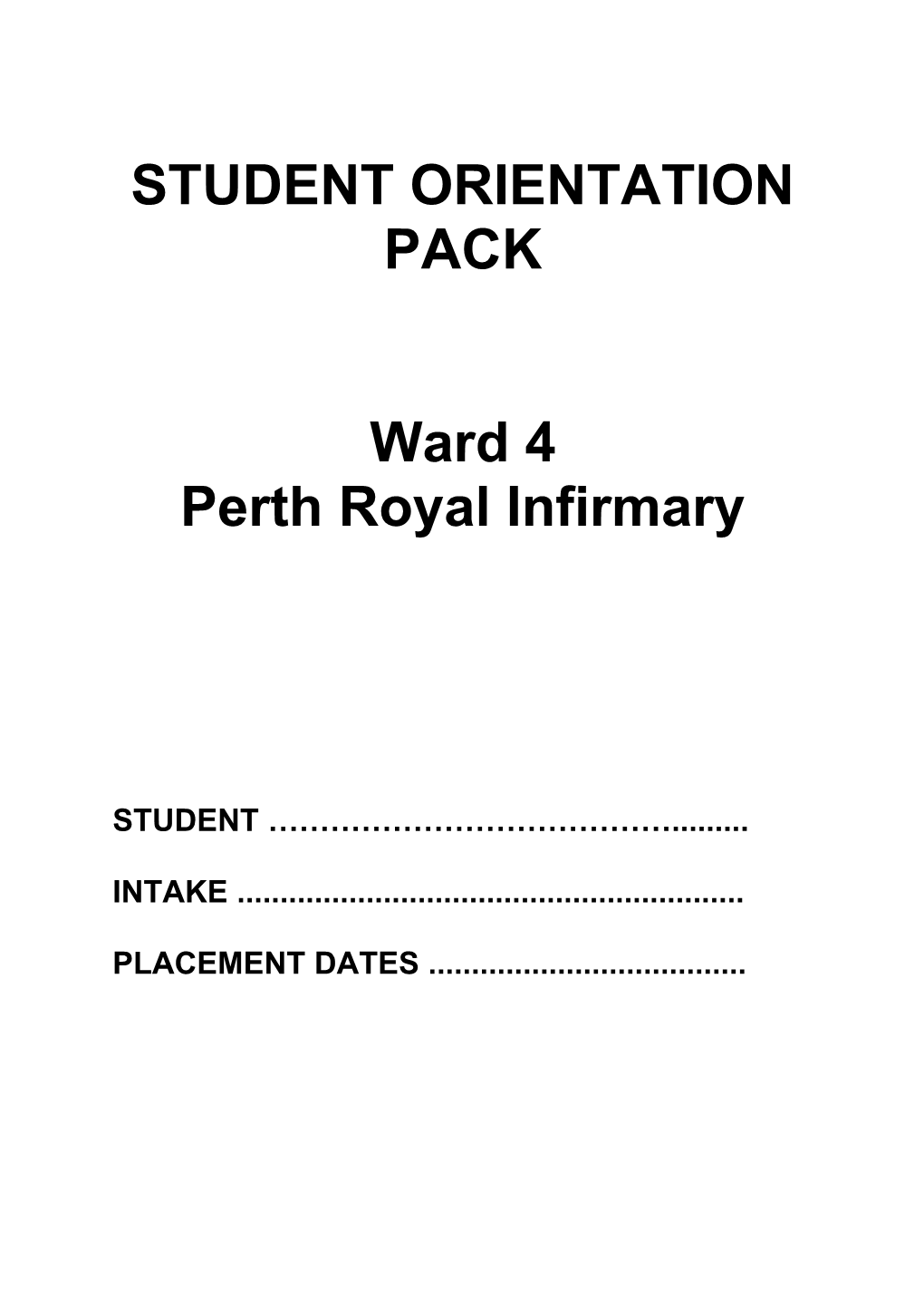 Student Orientation Pack
