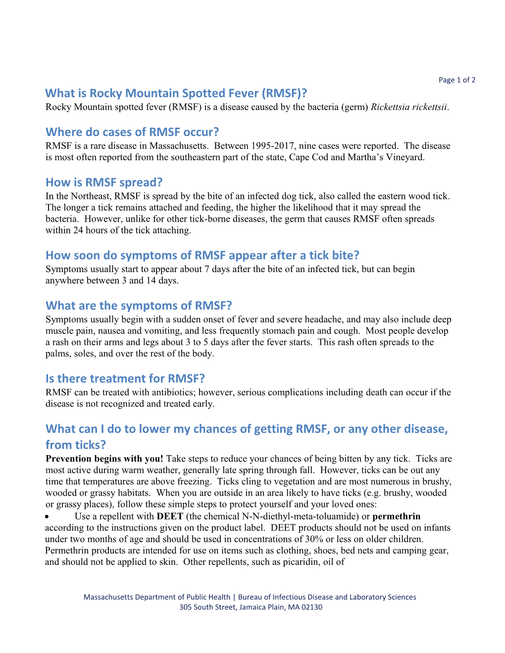 Where Do Cases of RMSF Occur?