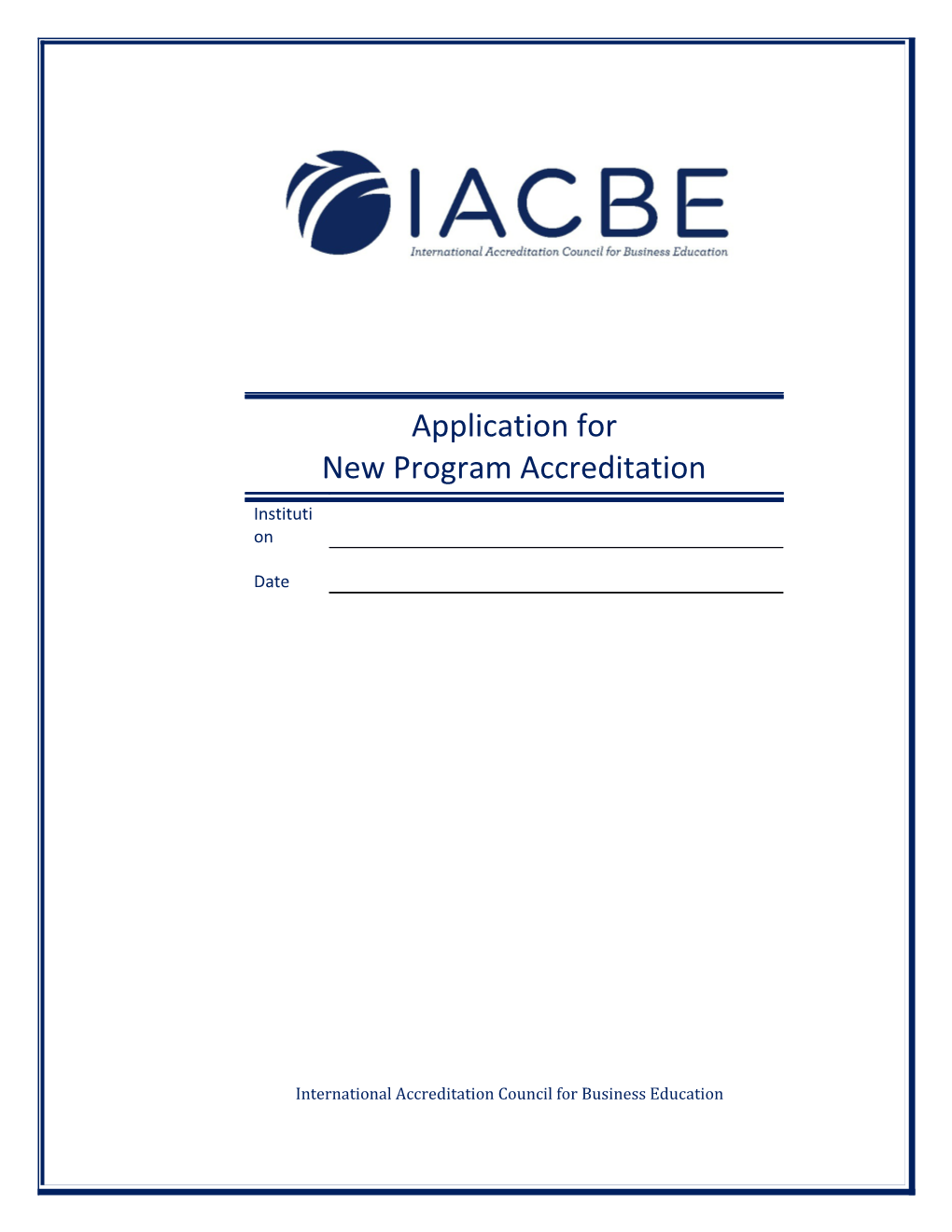 Application for New Program Accreditation