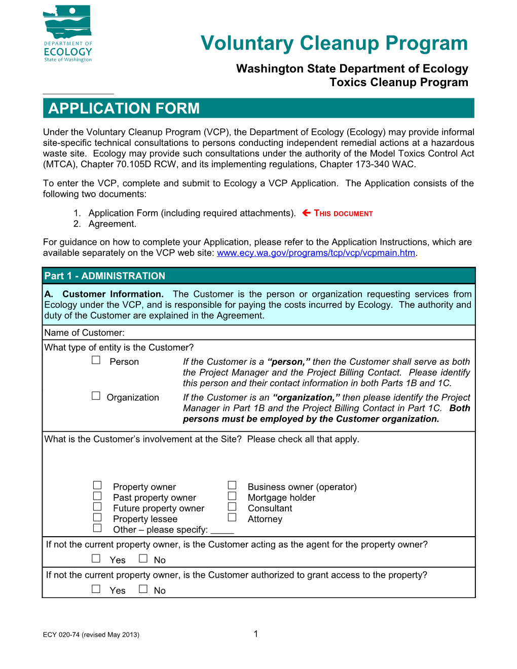 1. Application Form (Including Required Attachments). Ç This Document