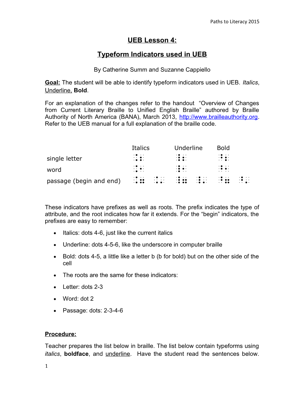 Typeform Indicators Used in UEB
