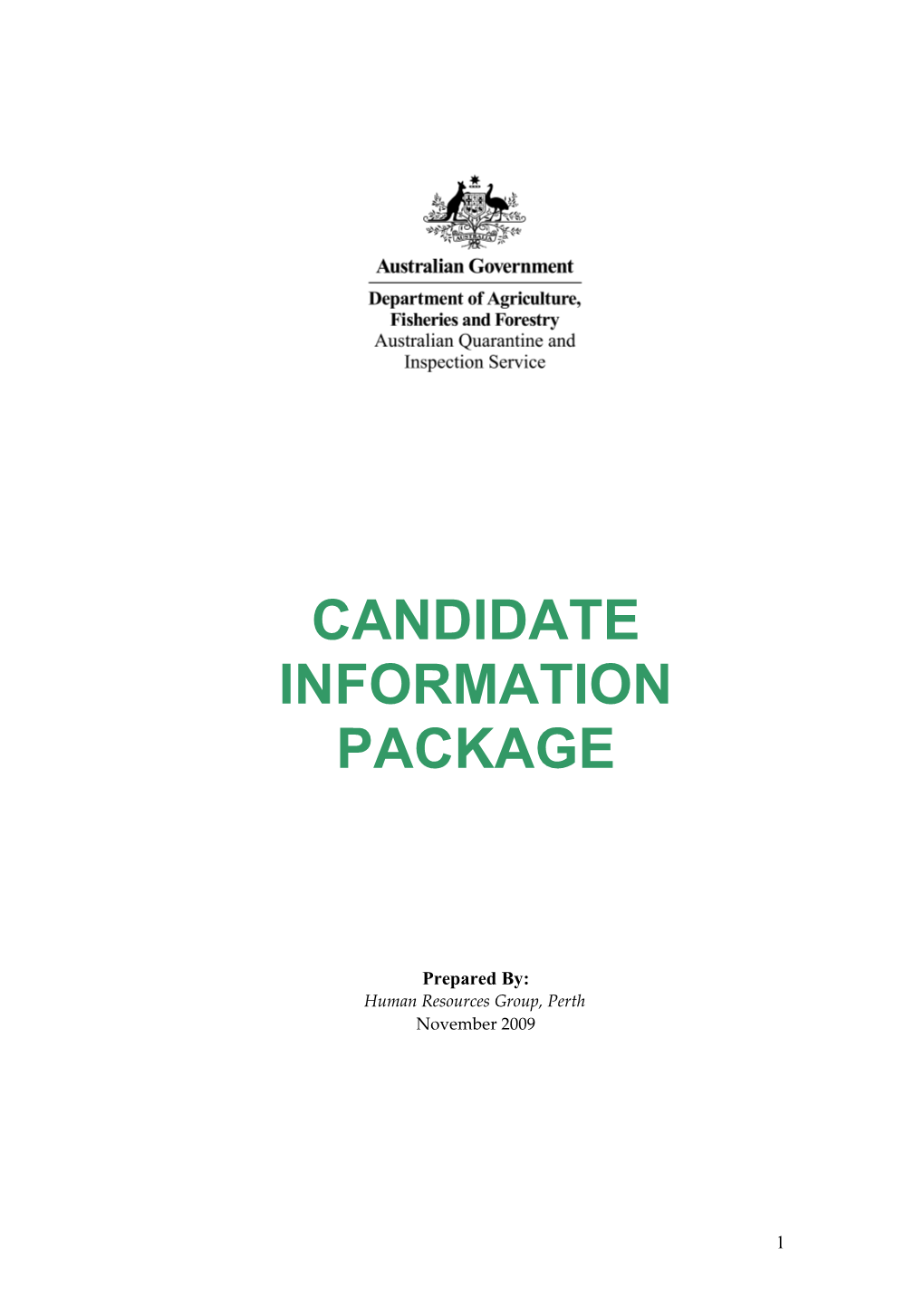 Candidate Information Package