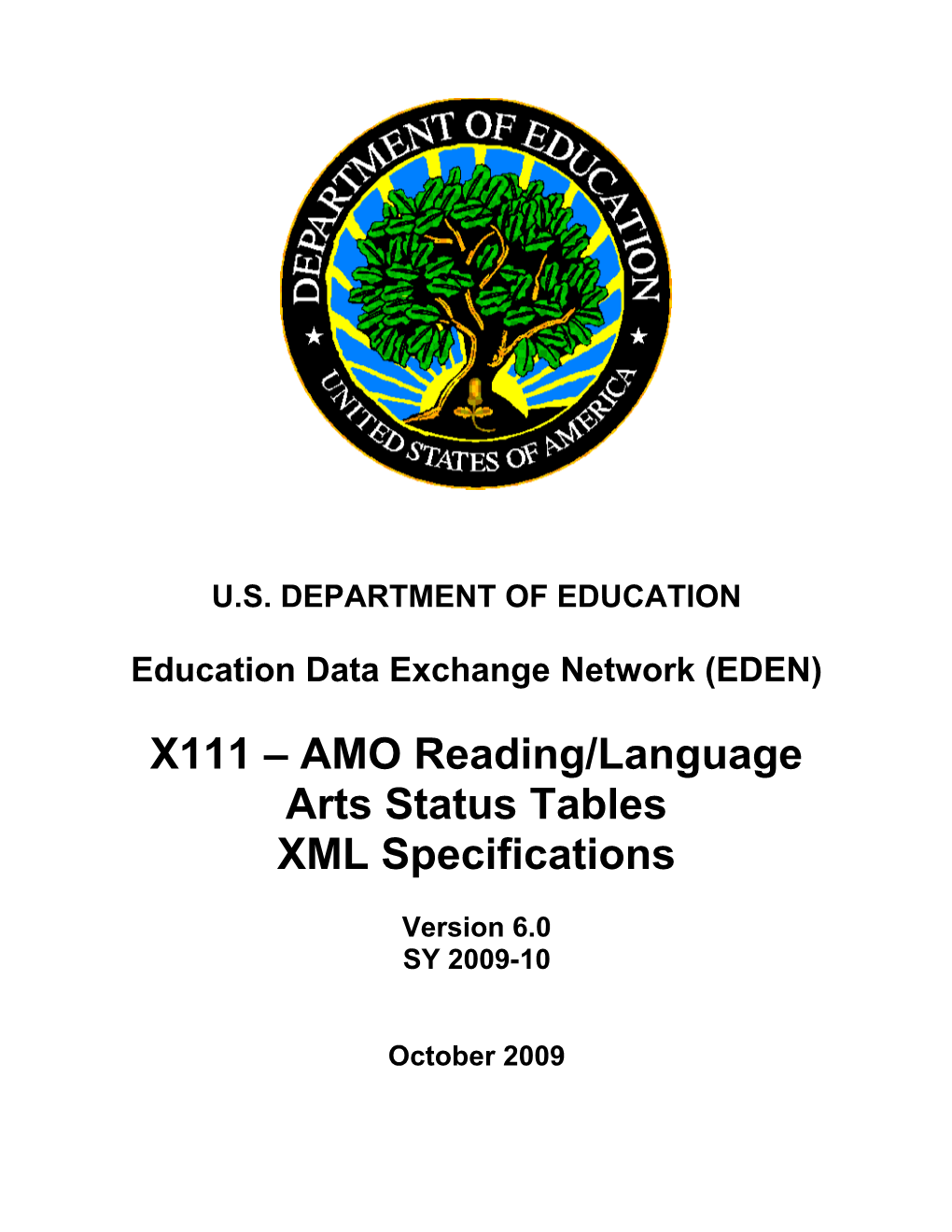 AMO Reading/Language Arts Status Table Level XML Specifications