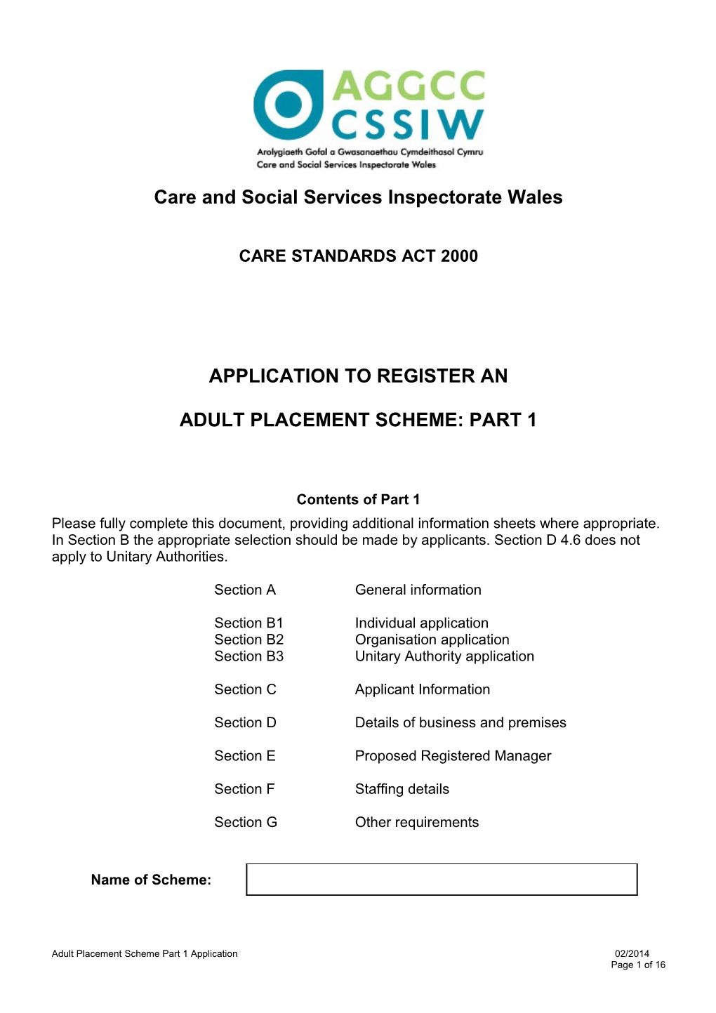 Care Standards Inspectorate for Wales