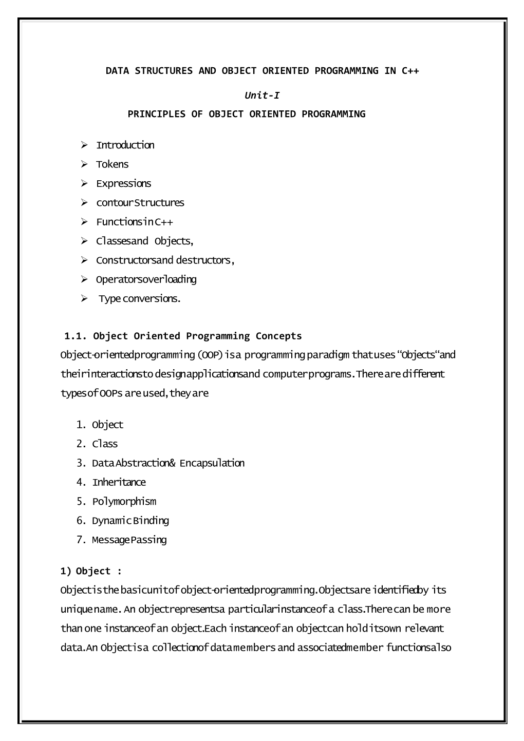 Data Structures and Object Oriented Programming in C