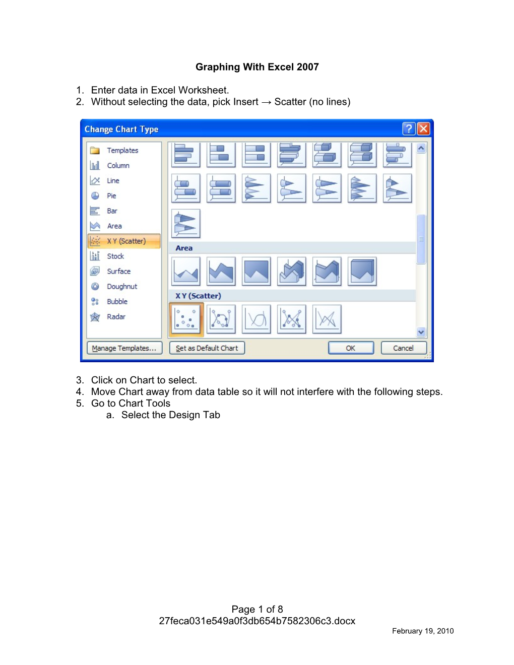 Graphing with Excel 2007