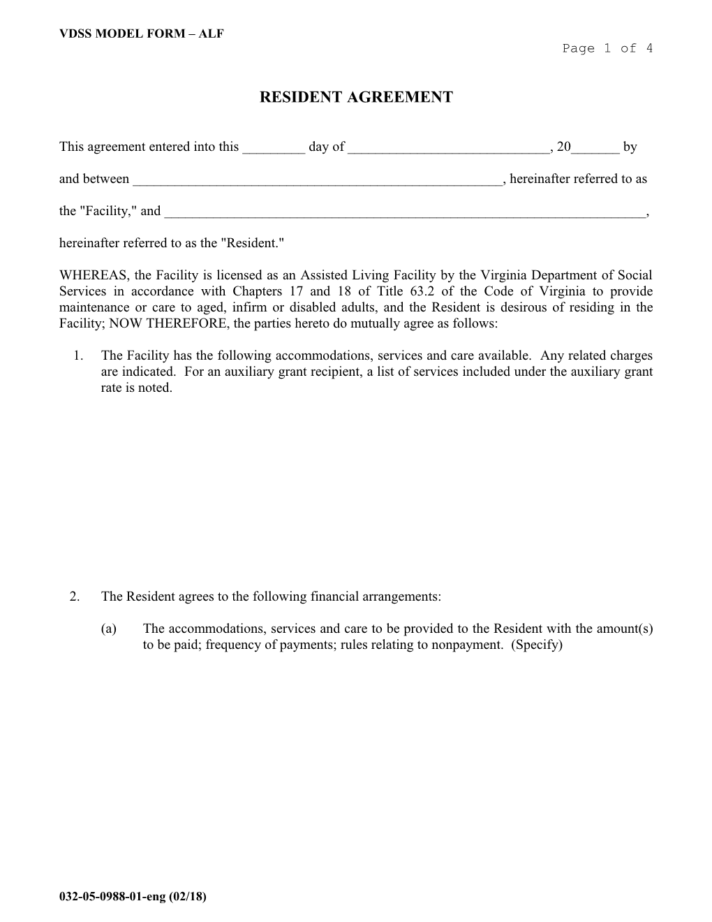 Vdss Model Form - Acr