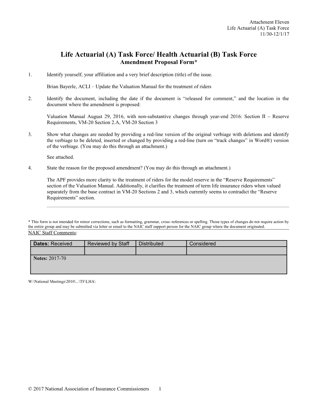 Life Actuarial (A) Task Force/ Health Actuarial (B) Task Force
